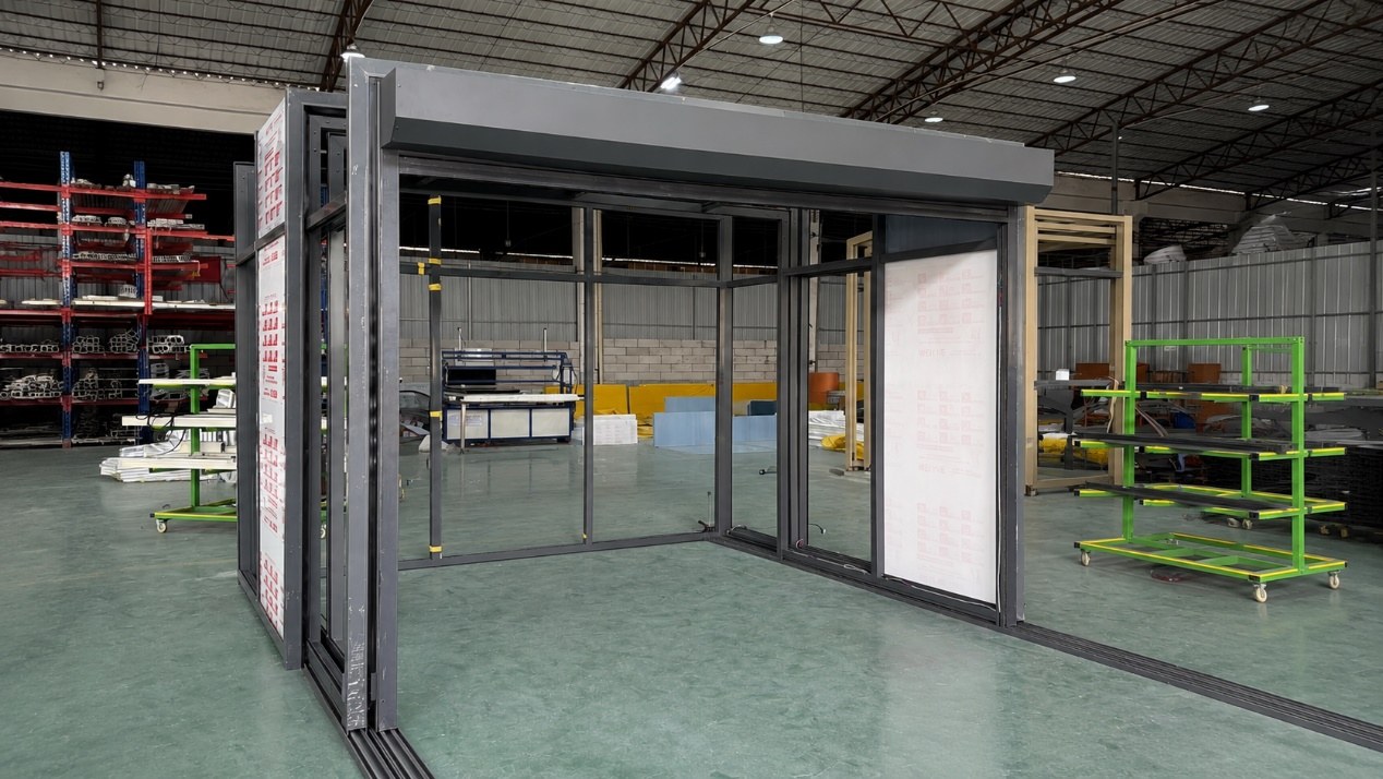 Completed retractable garage factory movement test before commissioning